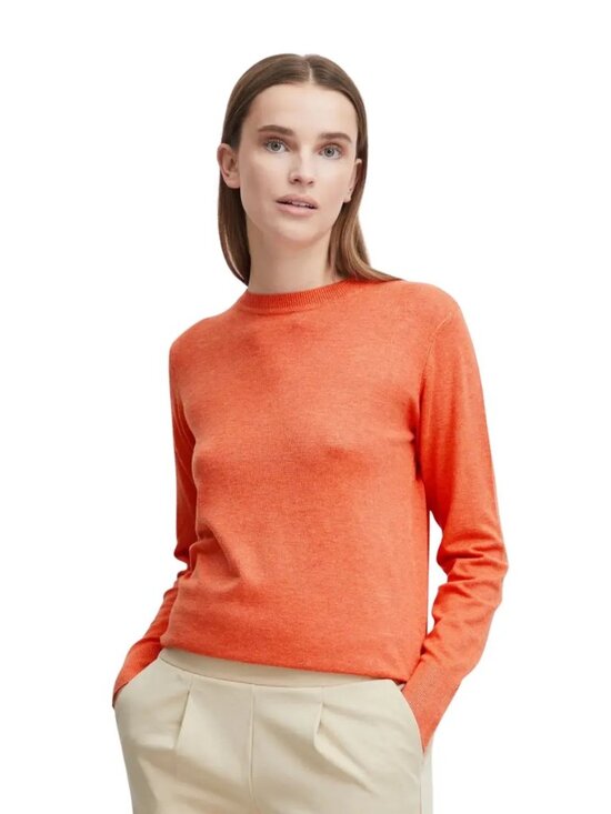B.YOUNG Sweaters - B.YOUNG Orangeade Melange Crew Neck Lightweight Fine Knit Jumper BYMmpimba Small